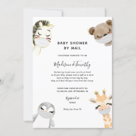 Leuke Dieren in Maskers Baby shower per Mail Kaart