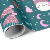 Leuke dieren Kerstbomen Groene Kerst Cadeaupapier (Rol Hoek)