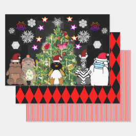 LEUKE DIEREN KERSTBOOM KERSTVERPAKKING INPAKPAPIER VEL