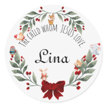 Leuke dieren Kerstcadeau stickers