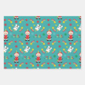 Leuke Dieren Kerstster Perfect Kerstmis Inpakpapier Vel (Voorkant 2)