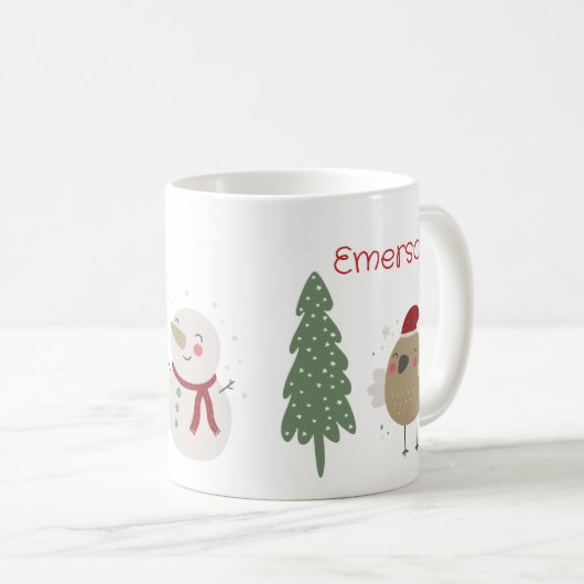 Leuke Dieren Kind Kerst Gepersonaliseerde Mok (Voorkant rechts)