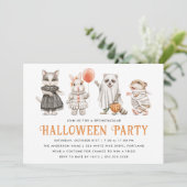 Leuke Dieren Kinder Halloween Kostuum Party Kaart (Staand voorkant)