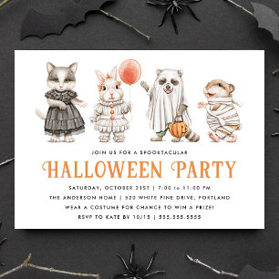 Leuke Dieren Kinder Halloween Kostuum Party Kaart