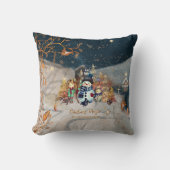 Leuke dieren, Kinder Kerst blauw Kussen (Voorkant)