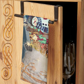 Leuke dieren, Kinder Kerst blauw Theedoek