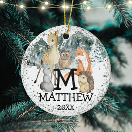 Leuke Dieren Kinderfotobrief Initiaal naam Keramisch Ornament