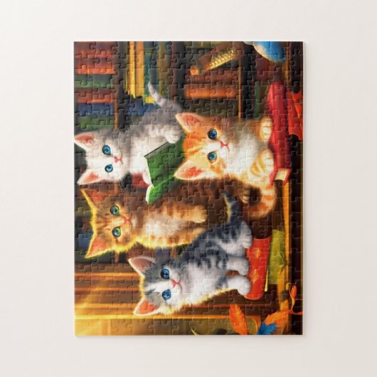 Leuke dieren kitten legpuzzel (Verticaal)