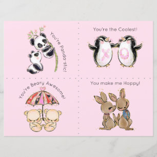 Leuke Dieren Klaslokaal Valentijnsdag Kaart