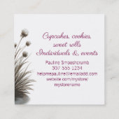 Leuke dieren konijntje kat eten koekje bakkerij vierkante visitekaartje (Achterkant)