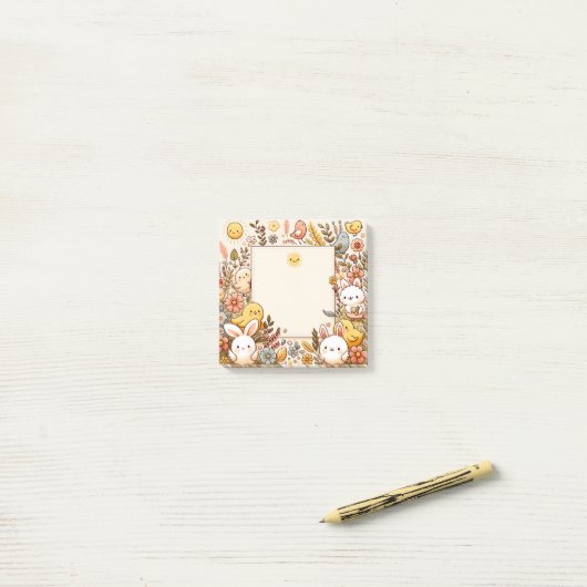 Leuke dieren, lente, post-it® notes (Op bureau)