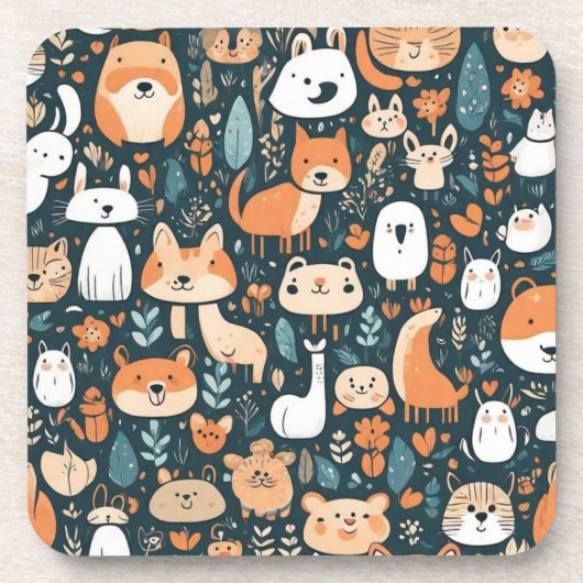 Leuke dieren leuk ontwerp groen decor bier onderzetter (Voorkant)