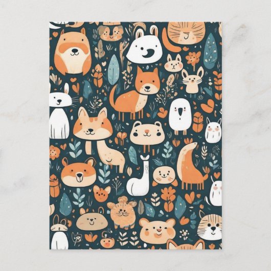 Leuke dieren leuk ontwerp groen decor briefkaart (Voorkant)