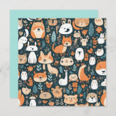 Leuke dieren leuk ontwerp groen decor kaart (Voorkant / Achterkant)