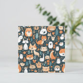 Leuke dieren leuk ontwerp groen decor kaart (Staand voorkant)