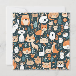 Leuke dieren leuk ontwerp groen decor kaart