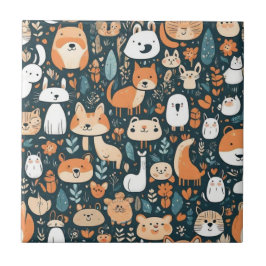 Leuke dieren leuk ontwerp groen decor tegeltje