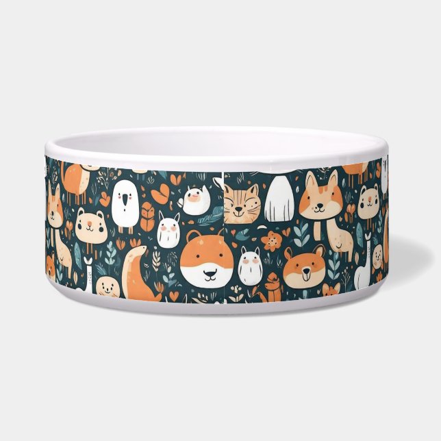 Leuke dieren leuk ontwerp groen decor voerbakje (Voorkant)