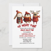 Leuke Dieren Leuke Feestelijke Xmas Kinderen Verja Kaart (Voorkant)