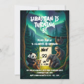 Leuke dieren Magische Woodland verjaardagsfeestje Kaart (Voorkant)