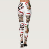 Leuke dieren met kerst petten leggings (Achterkant)