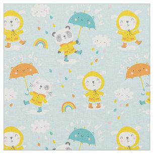 Leuke Dieren met paraplu's in de regen Stof