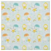 Leuke Dieren met paraplu's in de regen Stof (Swatch)