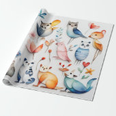 Leuke dieren mooie Wrapping Papier (Uitgerold)