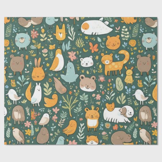 Leuke dieren mooie Wrapping Papier (Vlak)