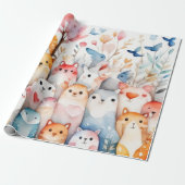Leuke dieren mooie Wrapping Papier (Uitgerold)