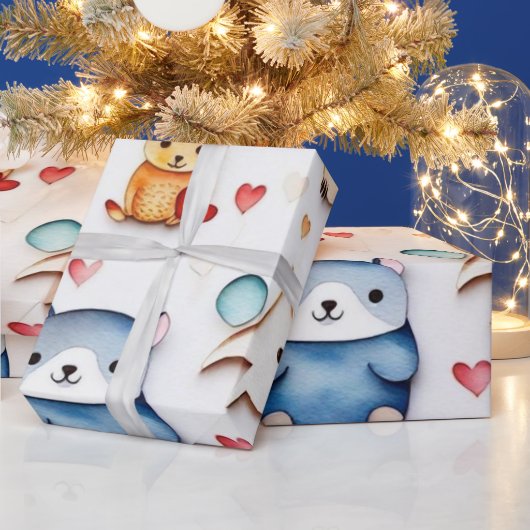 Leuke dieren mooie Wrapping Papier (Feestdagen)