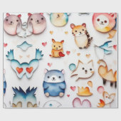 Leuke dieren mooie Wrapping Papier (Vlak)