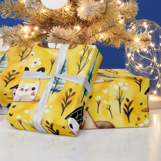 Leuke dieren mooie Wrapping Papier (Feestdagen)