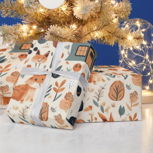 Leuke dieren mooie Wrapping Papier (Feestdagen)