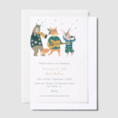 Leuke dieren muziek band verjaardag vellum uitnodigingen (Offset)