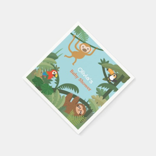 Leuke Dieren Oerwoud Thema Baby shower Supplies Servet (Hoek)