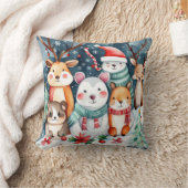 Leuke dieren onder het kerstboomontwerp kussen (Deken)