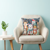 Leuke dieren onder het kerstboomontwerp kussen (Stoel)