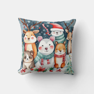 Leuke dieren onder het kerstboomontwerp kussen