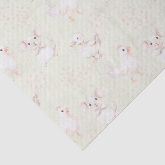 Leuke dieren op bleek groen tissuepapier (Detail)