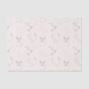 Leuke dieren op roze tissuepapier