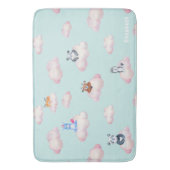 Leuke dieren op wolken monogram badmat (Voorkant Verticaal)