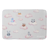 Leuke dieren op wolken monogram badmat (Voorkant)