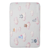 Leuke dieren op wolken monogram badmat (Voorkant Verticaal)