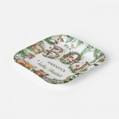 Leuke dieren Paddestoel bos baby jongen douche Papieren Bordje (Gebogen)