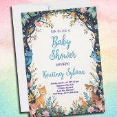 Leuke Dieren Pastel Floral Woodland Baby shower Kaart