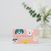 Leuke dieren Pet Sitter Hond Walker Roze Visitekaartje (Staand voorkant)