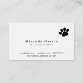 Leuke Dieren Pet Sitter Hond Walker Visitekaartje (Achterkant)