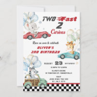 Leuke dieren Race auto's 2e verjaardag twee snel