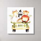 Leuke dieren rijden canvas afdruk (Voorkant)